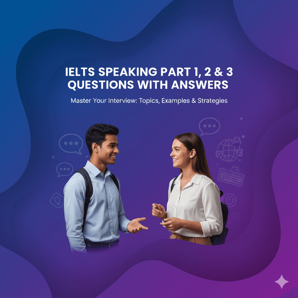IELTS Speaking Part 1, 2 & 3: Questions, Answers & Band 7+ Strategies